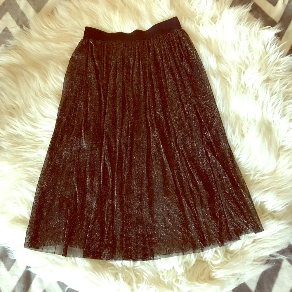 Midi skirt - Black & Gold shimmer